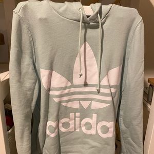 Adidas logo hoodie mint blue XS